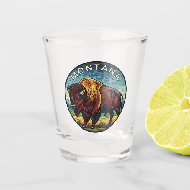 Montana Bison Shot Glass (Front)