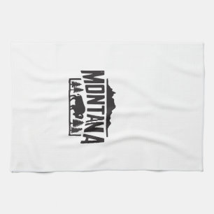 Montana bison tea towel