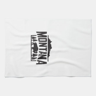 Montana bison  tea towel