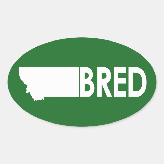 Montana Bred Oval Sticker (Front)