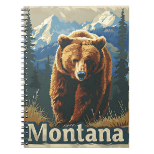 Montana Brown Bear Vintage Notebook