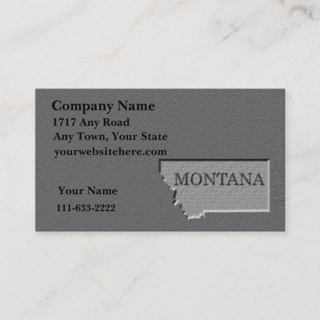Montana Business card  carved stone look (Front)