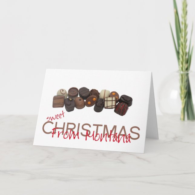 Montana   Christmas Card, state specific Holiday Card (Front)