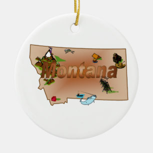 Montana Christmas Tree Ornament