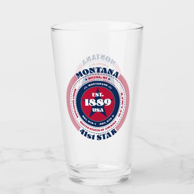Montana Circular Typography Design Glass (Front)