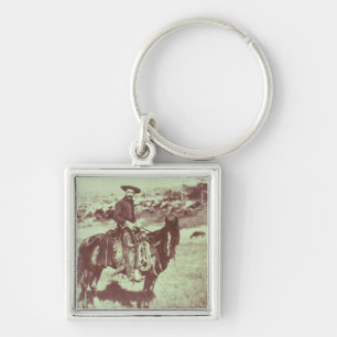 Montana Cowboy, c.1880 (b/w photo) Key Ring