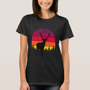Montana Deer Hunter Sunset Vintage Retro Hunting T-Shirt