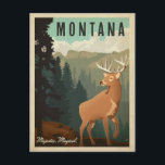 Montana Deer | Majestic, Magical Postcard<br><div class="desc">Anderson Design Group is an award-winning illustration and design firm in Nashville,  Tennessee. Founder Joel Anderson directs a team of talented artists to create original poster art that looks like classic vintage advertising prints from the 1920s to the 1960s.</div>