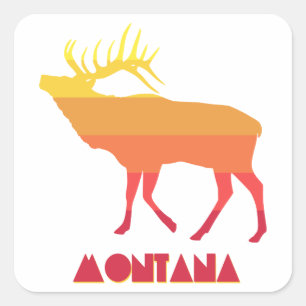 Montana Elk Square Sticker