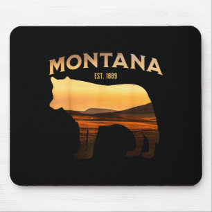 Montana Est 1889 Wolf Scenic Wilderness View Mouse Mat