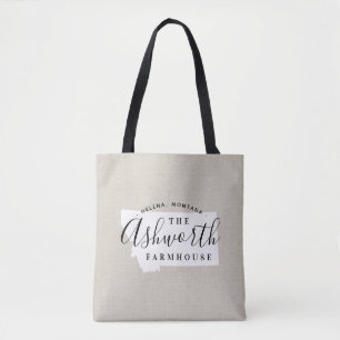 Montana Family Monogram State Tote Bag