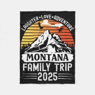 Montana Family Trip 2025 Mountain Camping Adventur Fleece Blanket