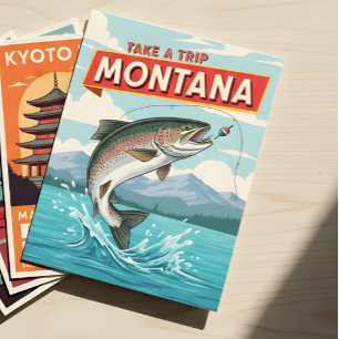 Montana fishing trip postcard