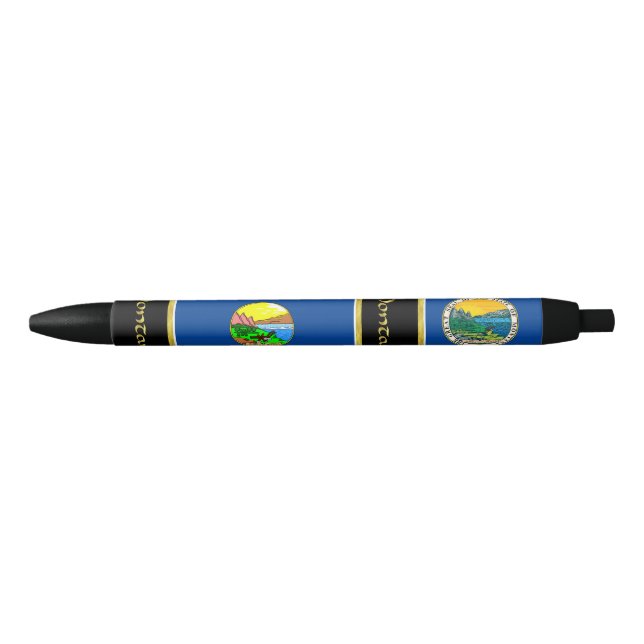 Montana flag black ink pen (Front)