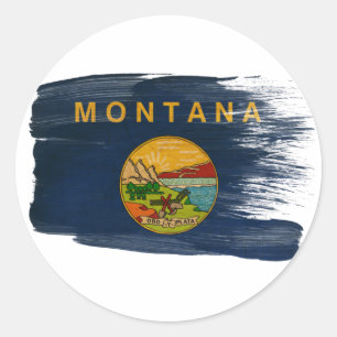 Montana Flag Classic Round Sticker