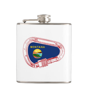 Montana Flag Climbing Carabiner Hip Flask