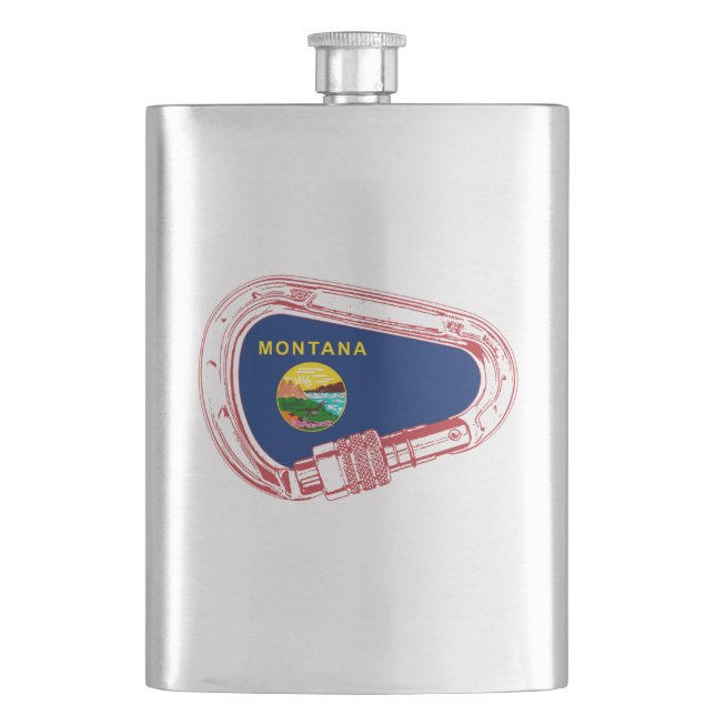 Montana Flag Climbing Carabiner Hip Flask (Front)