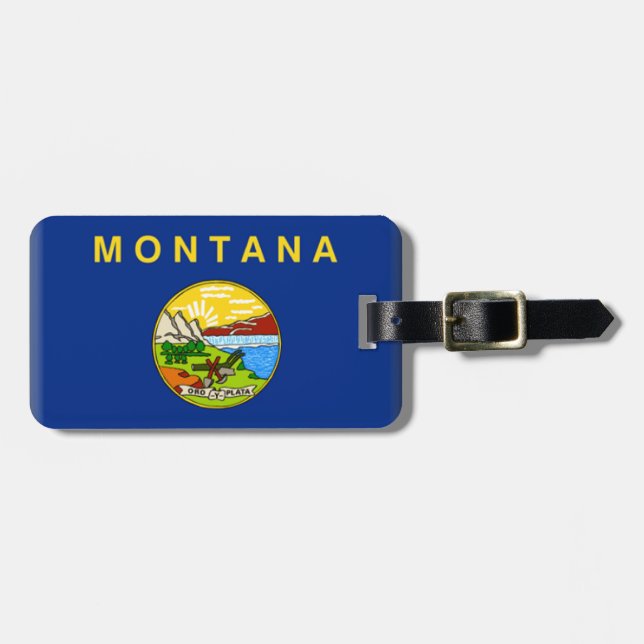 Montana Flag Luggage Tag (Front Horizontal)