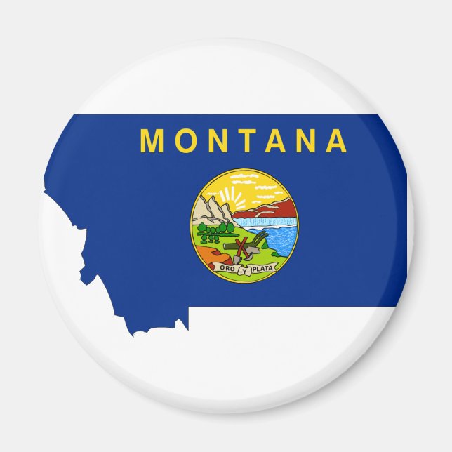 Montana Flag Map Magnet (Front)