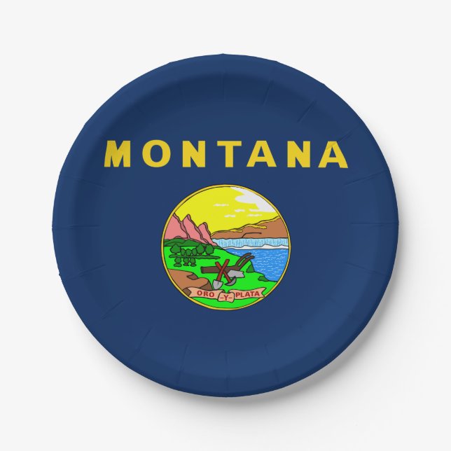 Montana flag paper plate (Front)