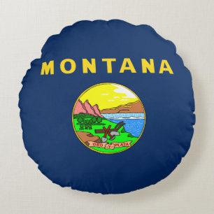 Montana flag round cushion