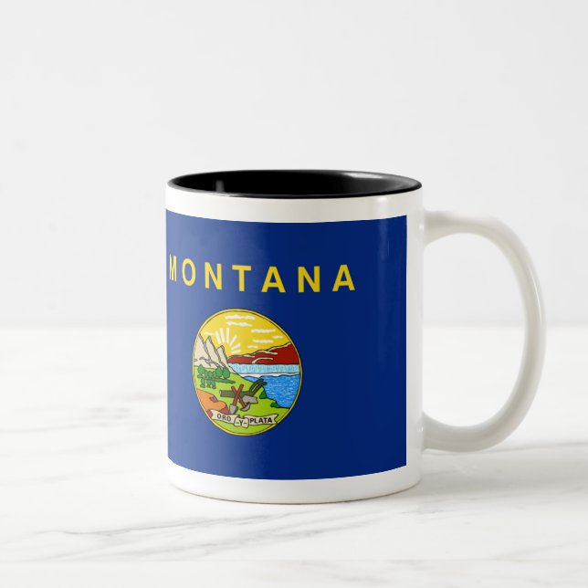 Montana Flag Two-Tone Coffee Mug (Right)