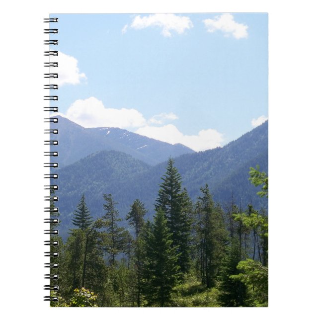Montana Forest and Mountains Scenic View Notebook (Front)