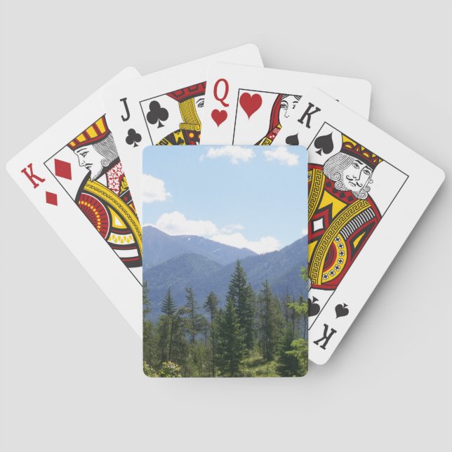 Montana Forest and Mountains Scenic View Playing Cards (Back)