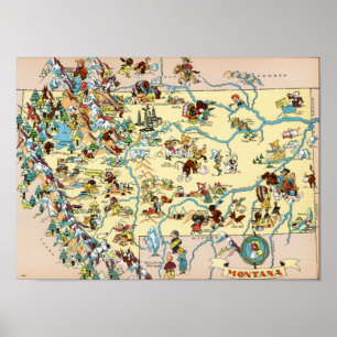 Montana Funny Map Poster