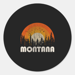 Montana - funny nature vintage hiking 60s 70s 80s classic round sticker