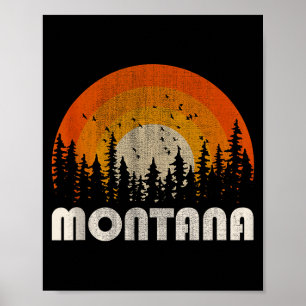 Montana - funny nature vintage hiking 60s 70s 80s poster