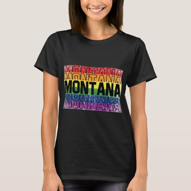 Montana Gay Pride Flag T-Shirt (Front)