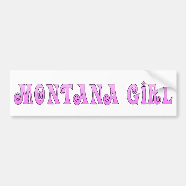 Montana Girl Pink Bumper Sticker (Front)