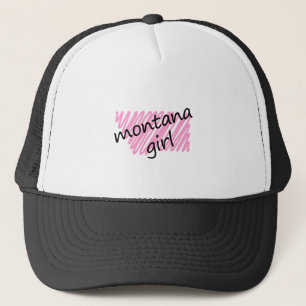 Montana Girl with Scribbled Montana Map Trucker Hat