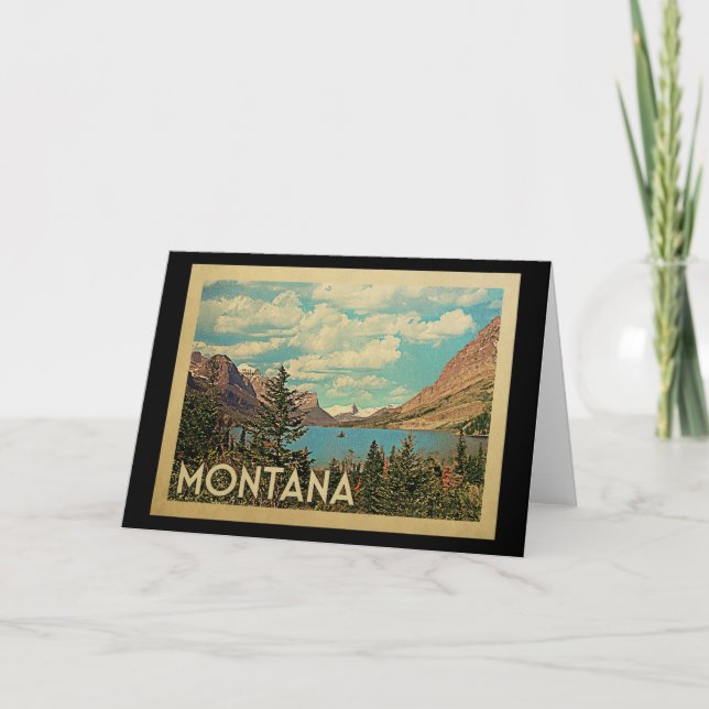 Montana Glacier Park Vintage Travel Card (Front)