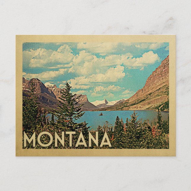 Montana Glacier Park Vintage Travel Postcard (Front)