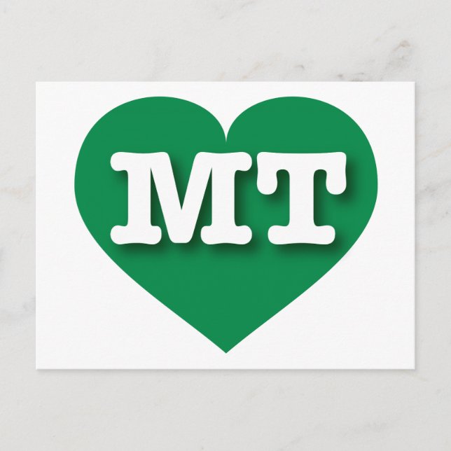 Montana Green Heart - I love MT Postcard (Front)