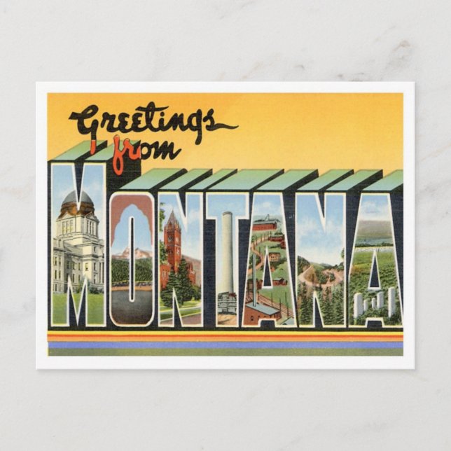 Montana Greetings From US States Postcard (Front)