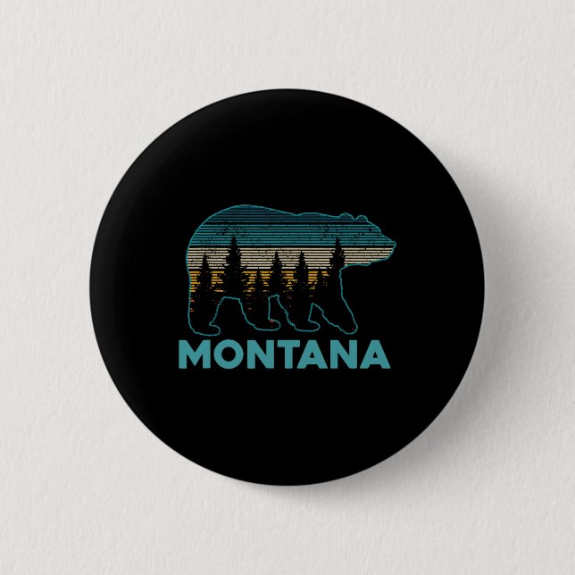 Montana Grizzly Bear Souvenir  6 Cm Round Badge (Front)
