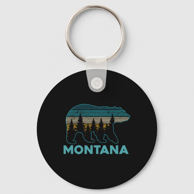 Montana Grizzly Bear Souvenir  Key Ring (Front)