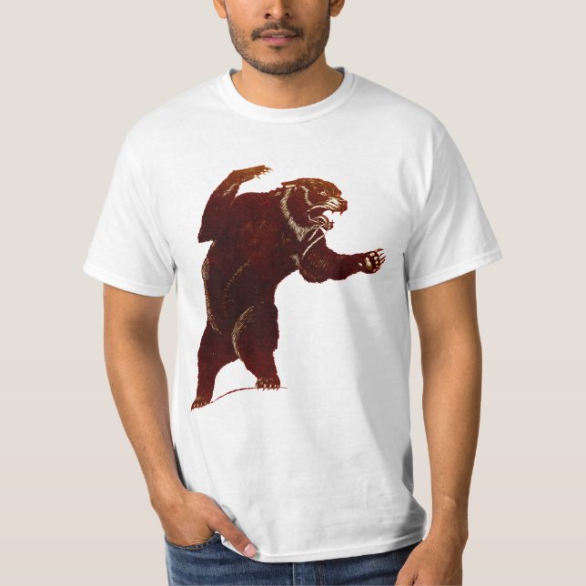 Montana Grizzly Bear Wildlife Animal Nature Art T-Shirt (Front)