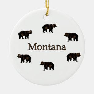Montana Grizzly Bears Ceramic Tree Decoration