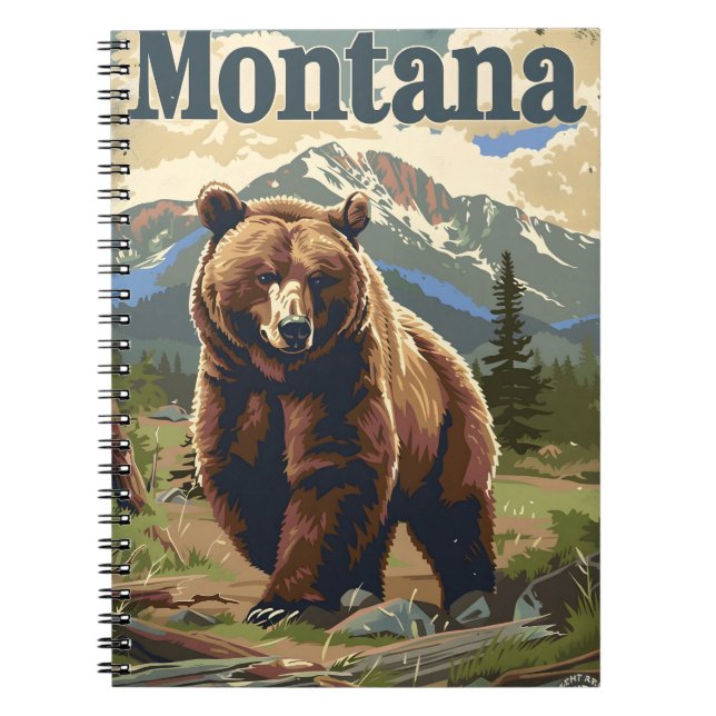 Montana Grizzly Vintage Notebook (Front)