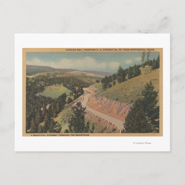 Montana - Harding Way (Hwy No. 10) Postcard (Front)