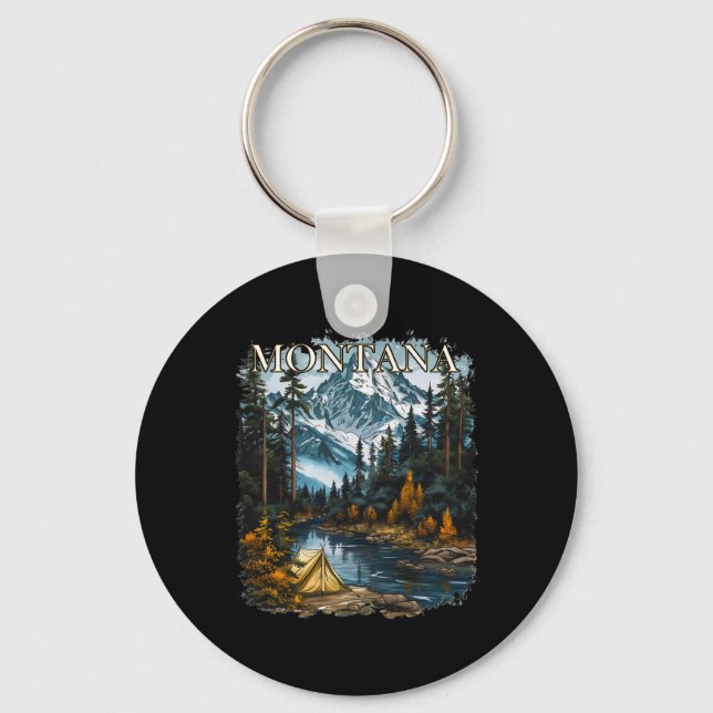 Montana Hiking Camping Hunting Outdoors  Key Ring (Front)