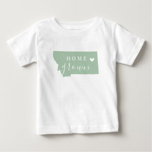 Montana Home Grown   Editable Colours State Map Baby T-Shirt