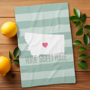 Montana Home State Love with Custom Heart Tea Towel