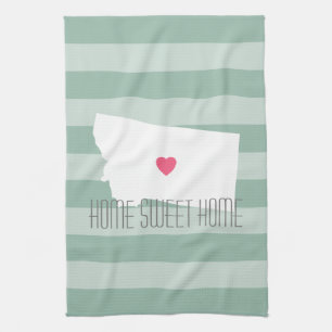 Montana Home State Love with Custom Heart Tea Towel