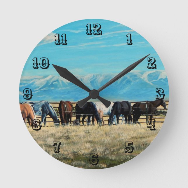 Montana horses, spring roundup, mares/babies 2 round clock (Front)