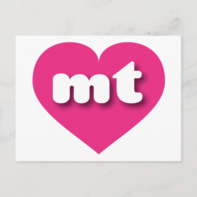 Montana hot pink heart - I love mt Postcard (Front)